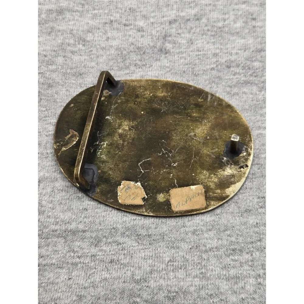 Vintage Handmade Abalone Floral Brass Belt Buckle Womens Boho Repurpose Project